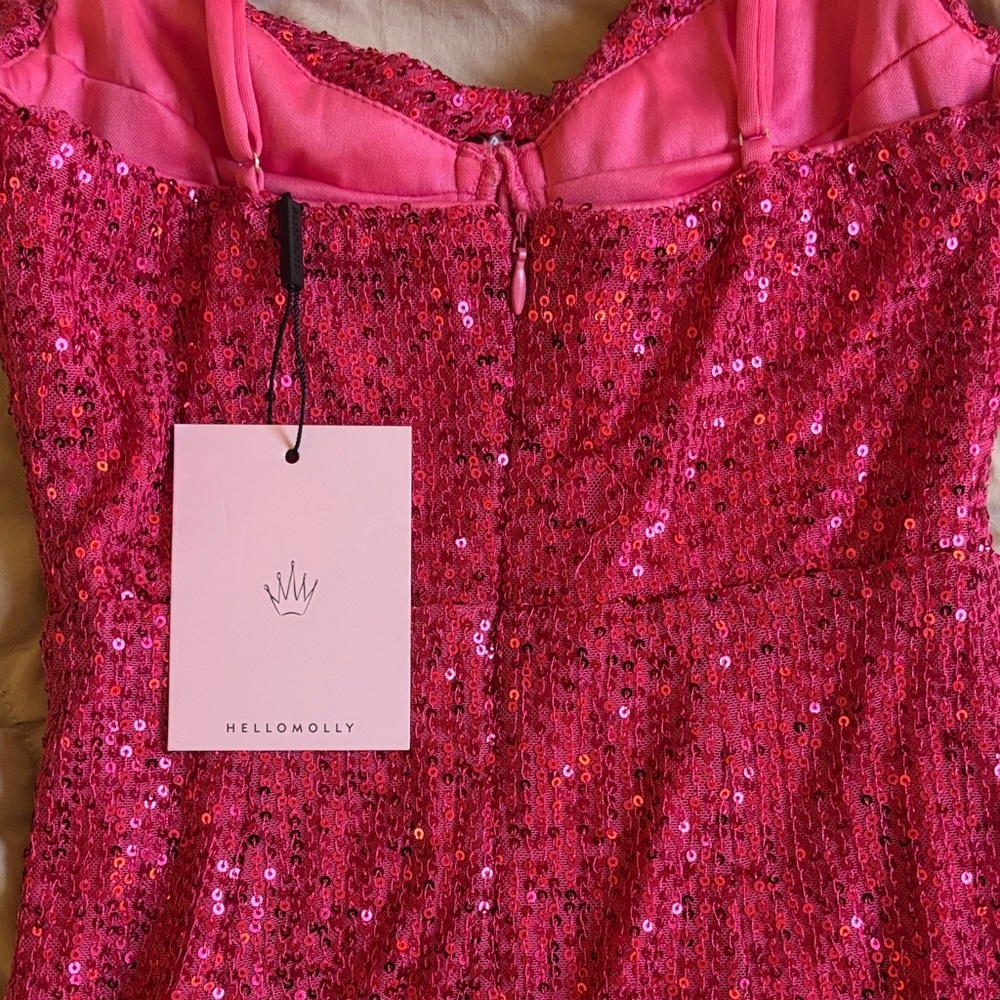 Hello Molly Fun Party Girl mini dress in pink - Picture 8 of 11